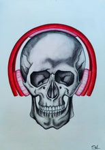 Load image into Gallery viewer, Headphones Skull Illustration
