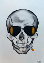 Load image into Gallery viewer, Smoking Skull Illustration
