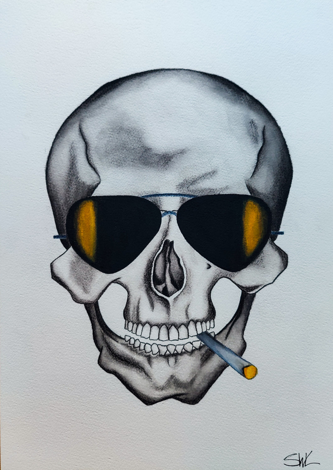 Smoking Skull Illustration