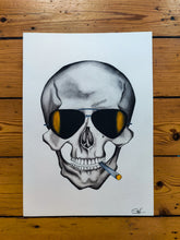 Load image into Gallery viewer, Smoking Skull Illustration
