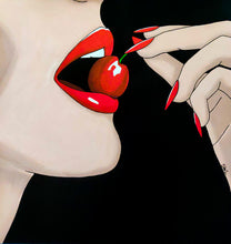 Load image into Gallery viewer, Woman Eating Cherry Painting
