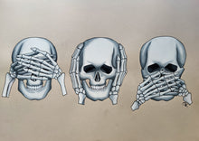 Load image into Gallery viewer, 3 Wise Skulls Illustration
